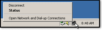 Right-click this icon to disconnect
